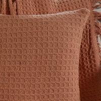 Capa De Almofada Decorativa Waffle 100% Algodão 45x45cm Terracota - 2