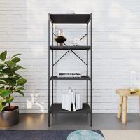 Estante C/04 Prateleiras 118x45x33cm Tub Tueh1144 Preto ônix - Est.preta Preto ônix / Est.preta