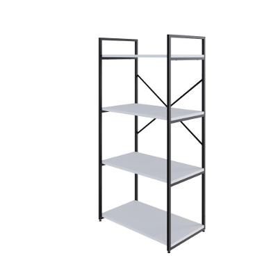 Estante C/04 Prateleiras 118x60x33cm Yon Branco Tx/est.preta Branco Tx/est.preta