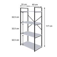 Estante C/04 Prateleiras 118x60x33cm Yon Branco Tx/est.preta Branco Tx/est.preta - 5