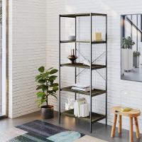 Estante C/05 Prateleiras 152x60x33cm Tub Tueh1565 Carvalho Dark - Est.preta Carvalho Dark / Est.preta - 2