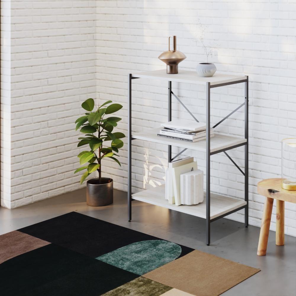 Estante C/03 Prateleiras 84x60x33cm Tub Tueh863 Snow - Est.preta Snow / Est.preta - 2
