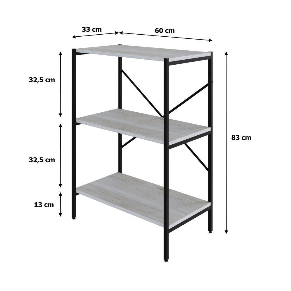 Estante C/03 Prateleiras 84x60x33cm Tub Tueh863 Snow - Est.preta Snow / Est.preta - 7