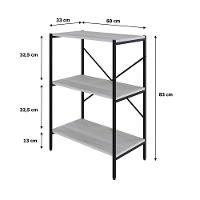 Estante C/03 Prateleiras 84x60x33cm Tub Tueh863 Snow - Est.preta Snow / Est.preta - 7