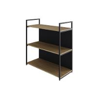 Estante C/03 Prateleiras 84x80x33cm C/fundo Yon Vermont Oak/est.preta Vermont Oak/est.preta - 1