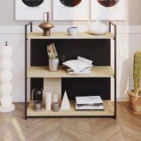 Estante C/03 Prateleiras 84x80x33cm C/fundo Yon Vermont Oak/est.preta Vermont Oak/est.preta - 2