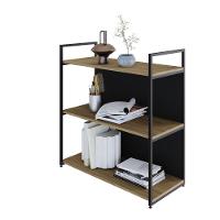 Estante C/03 Prateleiras 84x80x33cm C/fundo Yon Vermont Oak/est.preta Vermont Oak/est.preta