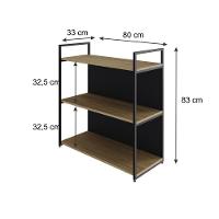 Estante C/03 Prateleiras 84x80x33cm C/fundo Yon Vermont Oak/est.preta Vermont Oak/est.preta - 5