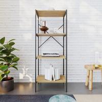 Estante C/04 Prateleiras 118x45x33cm Tub Tueh1144 Lâmina Mel - Est.preta Lâmina Mel / Est.preta