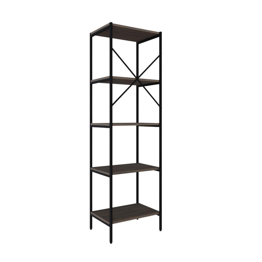 Estante C/05 Prateleiras 152x45x33cm Tub Tueh1545 Nogal - Est.preta Nogal / Est.preta - 6