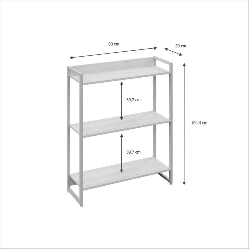 Estante Dynamica 80x30x104cm C/03 Prateleiras Snow / Est.branca Snow / Est.branca - 5