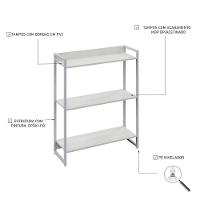 Estante Dynamica 80x30x104cm C/03 Prateleiras Snow / Est.branca Snow / Est.branca - 3