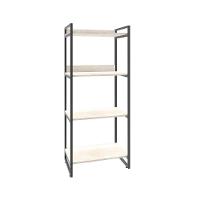 Estante Kuadra 60x40x146cm C/04 Prateleiras Snow / Est.preta Snow / Est.preta - 1