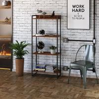 Estante Dynamica 60x30x146cm C/04 Prateleiras Nogal / Est.preta Nogal / Est.preta - 3