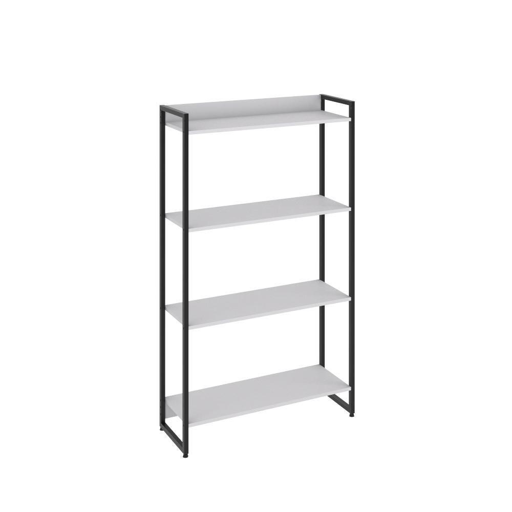 Estante Dynamica 80x30x146cm C/04 Prateleiras Branco Chess / Est.preta Branco Chess / Est.preta - 1