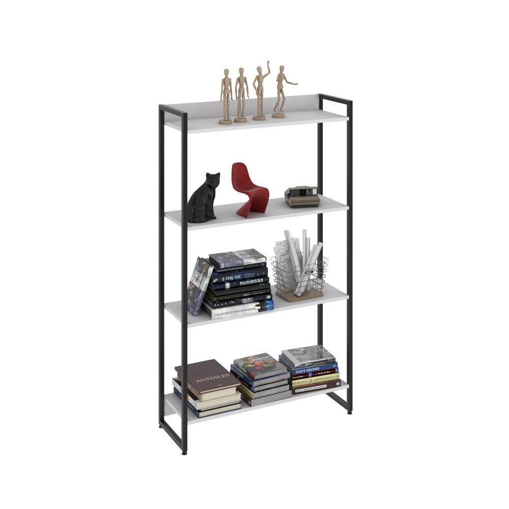 Estante Dynamica 80x30x146cm C/04 Prateleiras Branco Chess / Est.preta Branco Chess / Est.preta - 5