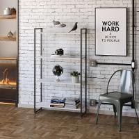 Estante Dynamica 80x30x146cm C/04 Prateleiras Branco Chess / Est.preta Branco Chess / Est.preta - 3