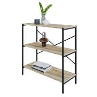 Estante C/03 Prateleiras 84x80x33cm Tub Tueh883 Carvalho - Est.preta Carvalho / Est.preta - 5