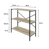Estante C/03 Prateleiras 84x80x33cm Tub Tueh883 Carvalho - Est.preta Carvalho / Est.preta - 7