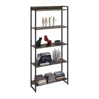 Estante Dynamica 80x30x187cm C/05 Prateleiras Carvalho Dark / Est.preta Carvalho Dark / Est.preta - 5