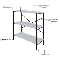 Estante C/03 Prateleiras 84x80x33cm Tub Tueh883 Branco Chess - Est.preta Branco Chess / Est.preta - 3