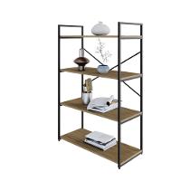 Estante C/04 Prateleiras 118x80x33cm Yon Vermont Oak/est.preta Vermont Oak/est.preta