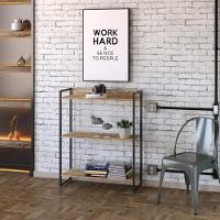 Estante Dynamica 80x30x104cm C/03 Prateleiras Carvalho / Est.preta Carvalho / Est.preta - 3