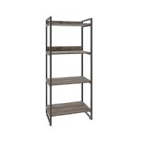 Estante Kuadra 60x40x146cm C/04 Prateleiras Carvalho Dark / Est.preta Carvalho Dark / Est.preta - 1