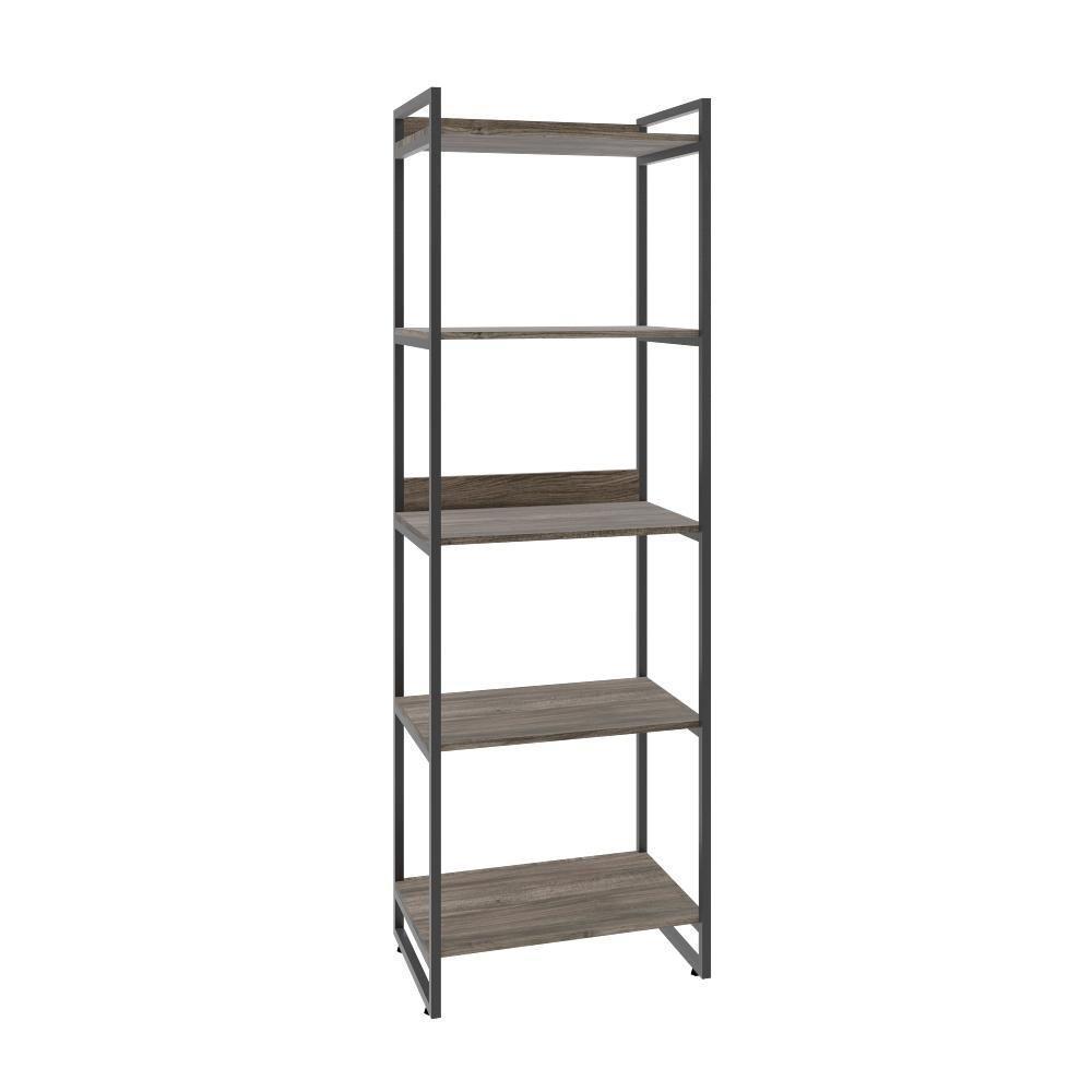 Estante Kuadra 60x40x187cm C/05 Prateleiras Carvalho Dark / Est.preta Carvalho Dark / Est.preta - 1