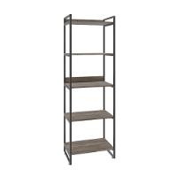 Estante Kuadra 60x40x187cm C/05 Prateleiras Carvalho Dark / Est.preta Carvalho Dark / Est.preta - 1