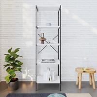 Estante C/05 Prateleiras 152x45x33cm Tub Tueh1545 Branco Chess - Est.preta Branco Chess / Est.preta