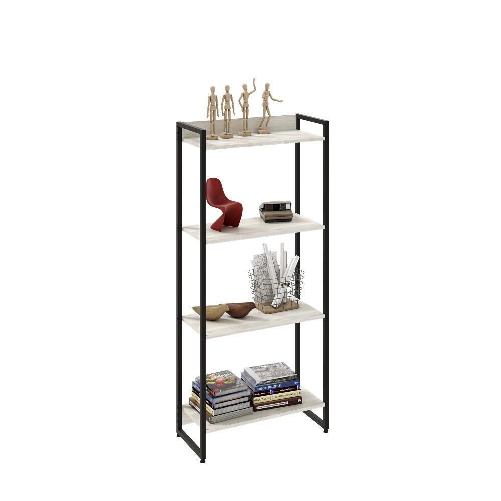 Estante Dynamica 60x30x146cm C/04 Prateleiras Snow / Est.preta Snow / Est.preta - 5