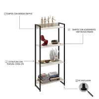 Estante Dynamica 60x30x146cm C/04 Prateleiras Snow / Est.preta Snow / Est.preta