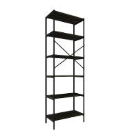 Estante C/06 Prateleiras 186x60x33cm Tub Tueh1866 Carvalho Dark - Est.preta Carvalho Dark / Est.preta - 6