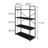 Estante C/04 Prateleiras 118x80x33cm Yon Preto Tx/est.preta Preto Tx/est.preta - 5