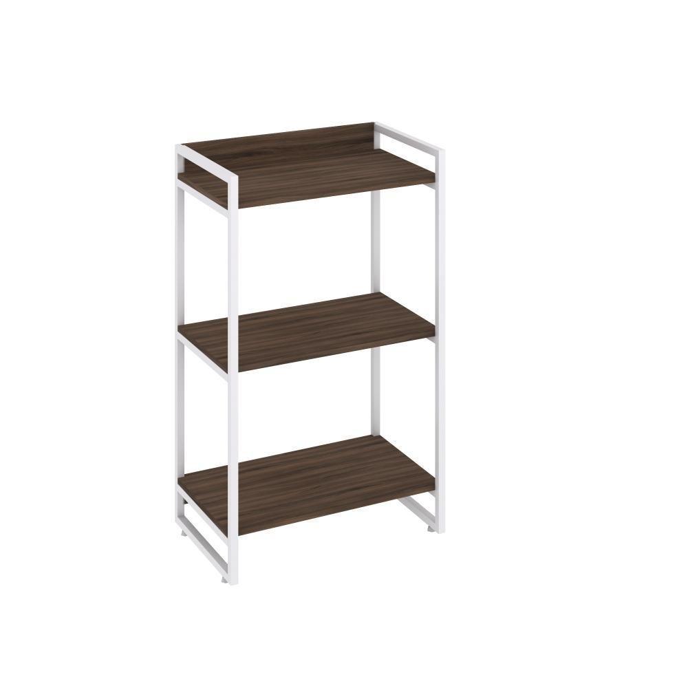 Estante Kuadra 60x40x104cm C/03 Prateleiras Nogal / Est.branca Nogal / Est.branca - 1