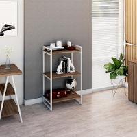 Estante Kuadra 60x40x104cm C/03 Prateleiras Nogal / Est.branca Nogal / Est.branca - 2