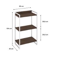 Estante Kuadra 60x40x104cm C/03 Prateleiras Nogal / Est.branca Nogal / Est.branca - 5