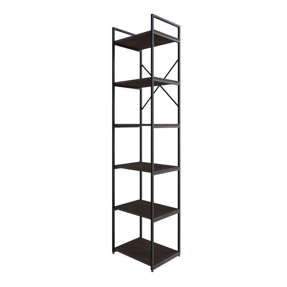 Estante Alta C/06 Prateleiras 185x45x33cm Yon Terracota/est.preta Terracota/est.preta - 1