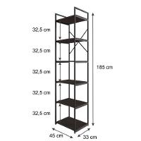 Estante Alta C/06 Prateleiras 185x45x33cm Yon Terracota/est.preta Terracota/est.preta - 5