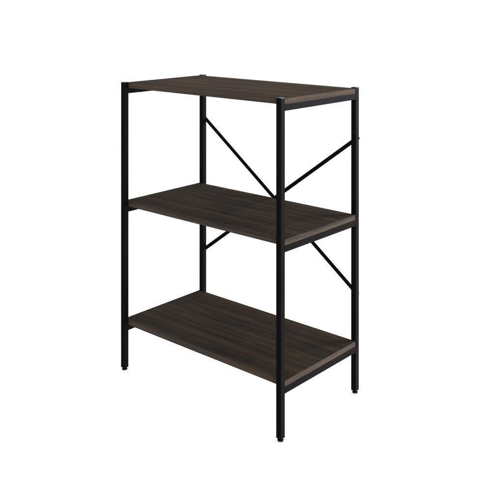 Estante C/03 Prateleiras 84x60x33cm Tub Tueh863 Nogal - Est.preta Nogal / Est.preta - 1