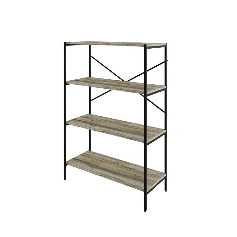 Estante C/04 Prateleiras 118x80x33cm Tub Tueh1184 Carvalho - Est.preta Carvalho / Est.preta - 1