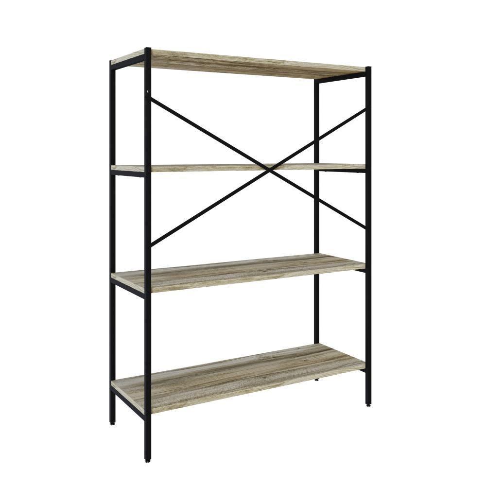 Estante C/04 Prateleiras 118x80x33cm Tub Tueh1184 Carvalho - Est.preta Carvalho / Est.preta - 6
