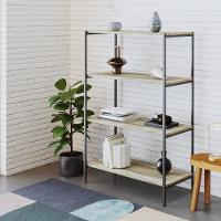 Estante C/04 Prateleiras 118x80x33cm Tub Tueh1184 Carvalho - Est.preta Carvalho / Est.preta - 2