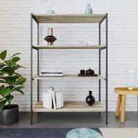 Estante C/04 Prateleiras 118x80x33cm Tub Tueh1184 Carvalho - Est.preta Carvalho / Est.preta