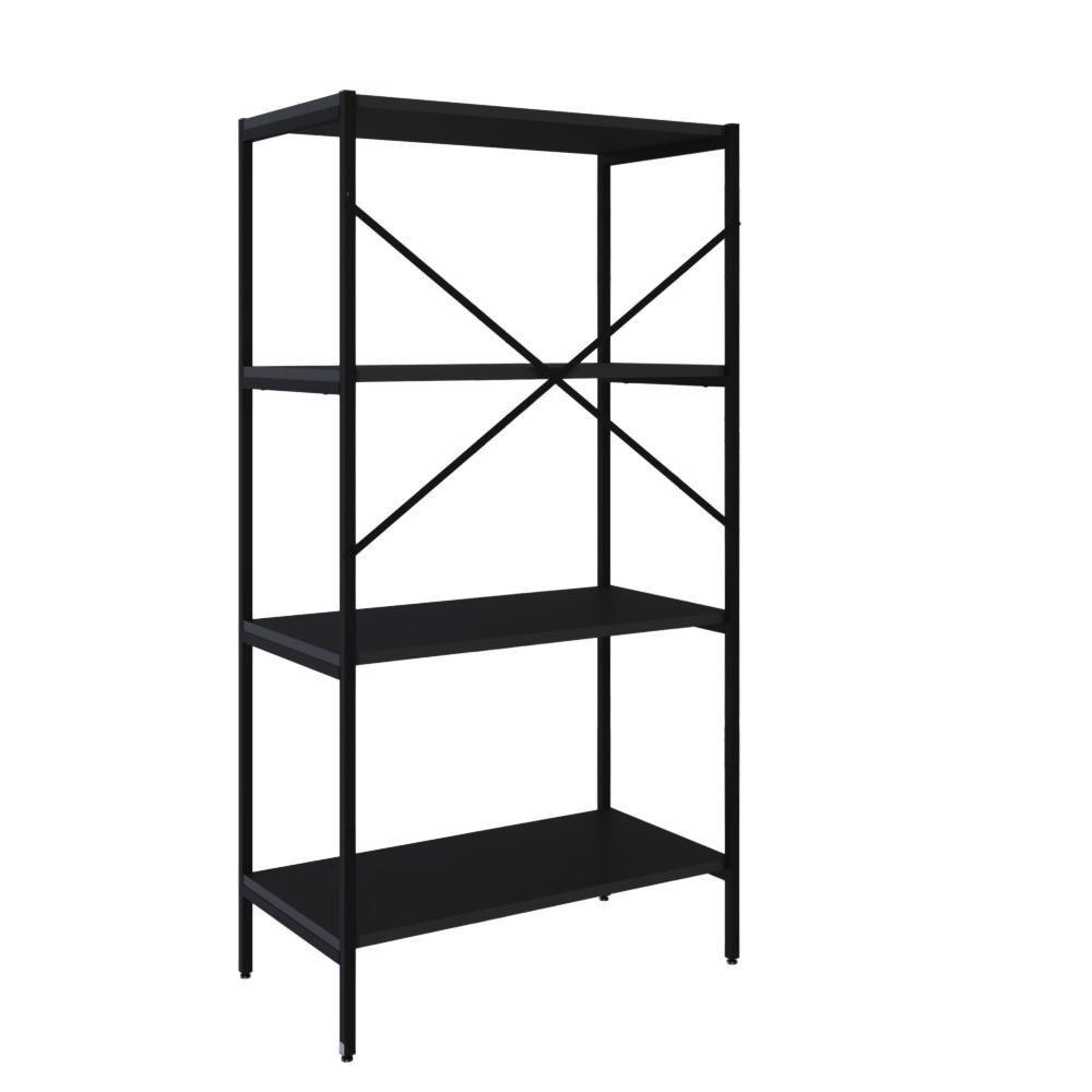 Estante C/04 Prateleiras 118x60x33cm Tub Tueh1164 Preto ônix - Est.preta Preto ônix / Est.preta - 3
