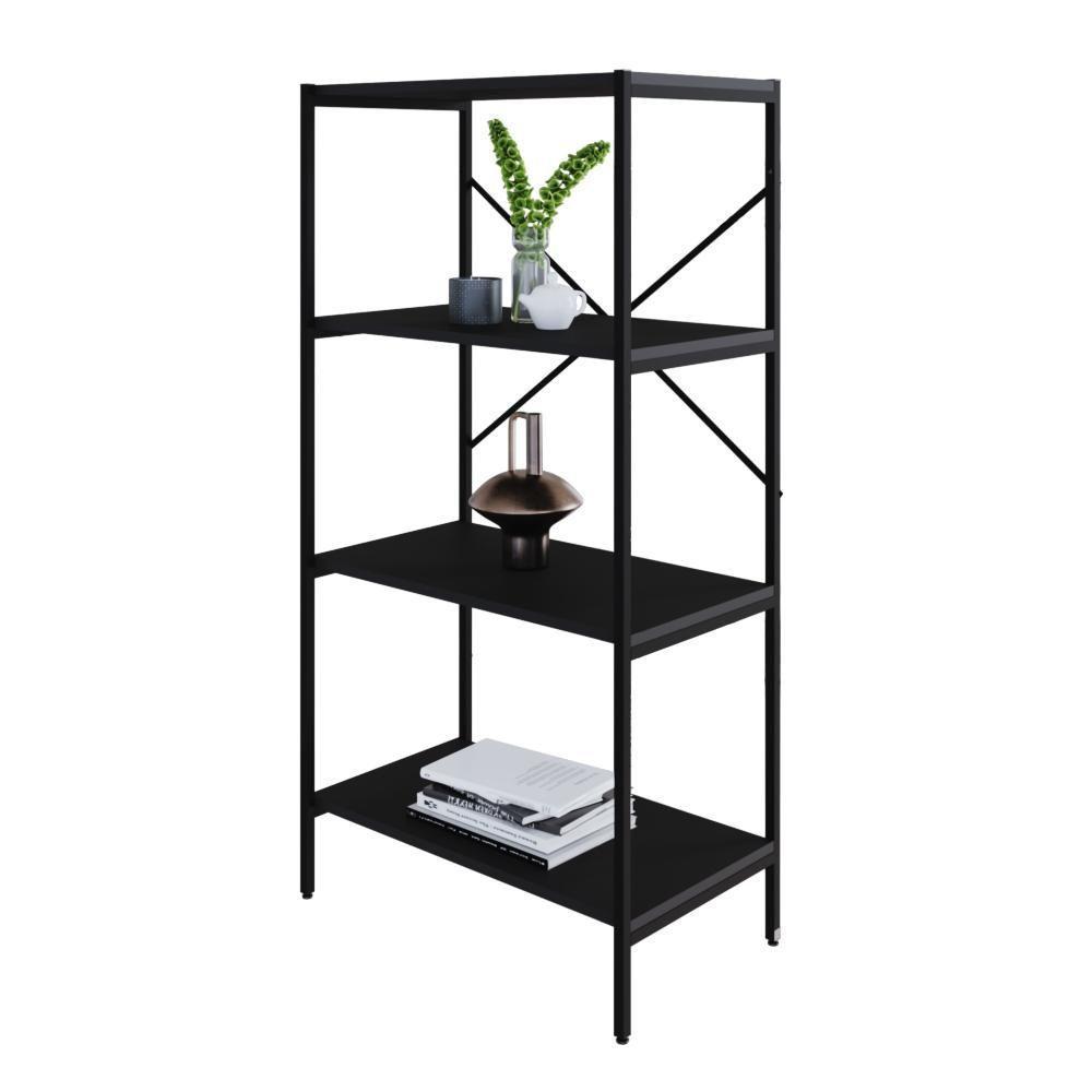Estante C/04 Prateleiras 118x60x33cm Tub Tueh1164 Preto ônix - Est.preta Preto ônix / Est.preta - 6