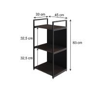 Estante C/03 Prateleiras 84x45x33cm C/fundo Yon Terracota/est.preta Terracota/est.preta - 3