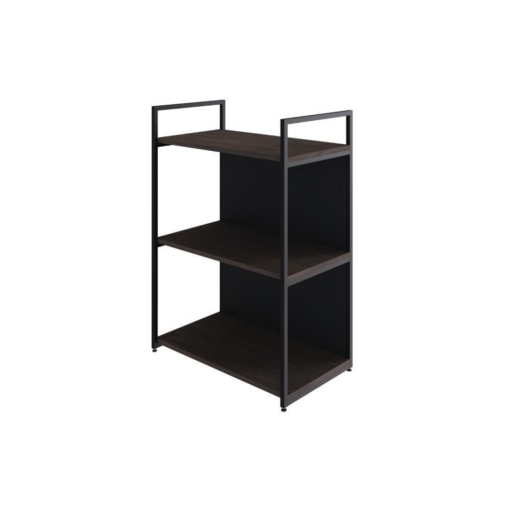 Estante C/03 Prateleiras 84x60x33cm C/fundo Yon Terracota/est.preta Terracota/est.preta - 1