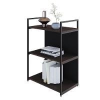 Estante C/03 Prateleiras 84x60x33cm C/fundo Yon Terracota/est.preta Terracota/est.preta